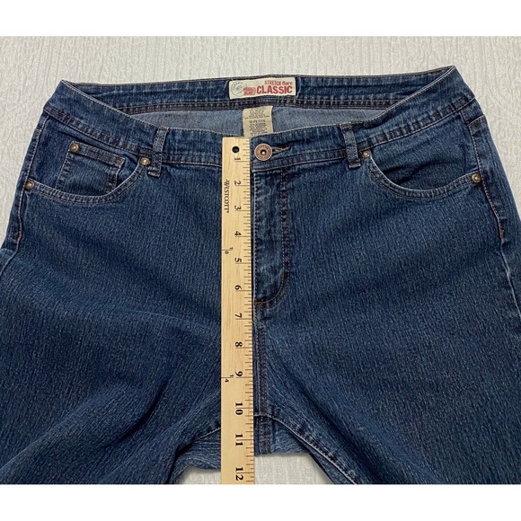 Faded Glory Stretch Flare Classic Jeans Womens 18 Petite Dark Wash Denim - Picture 6 of 8